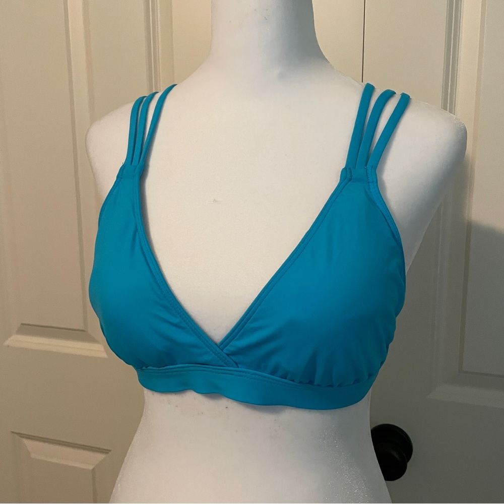 La Blanca Turquoise Blue Strappy Bikini Top 8